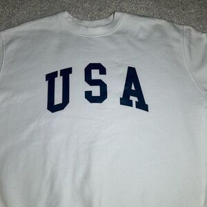 Wild Fable USA White Sweatshirt Size S